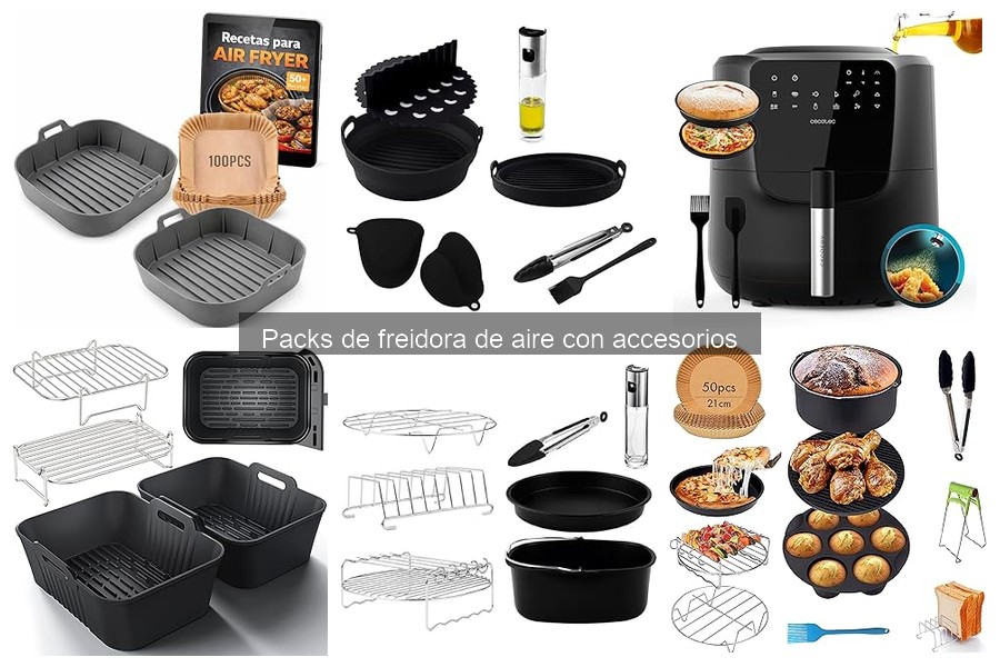 ** Accesorios esenciales en packs de freidora de aire
