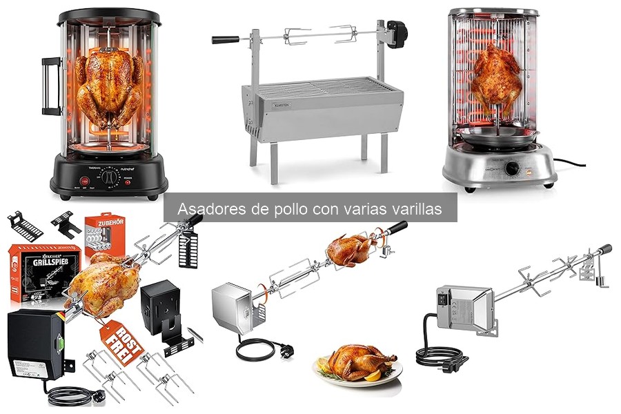 Cómo usar un asador de pollo con varias varillas correctamente