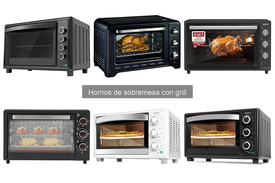 Mejores hornos de sobremesa con grill para familias 2023