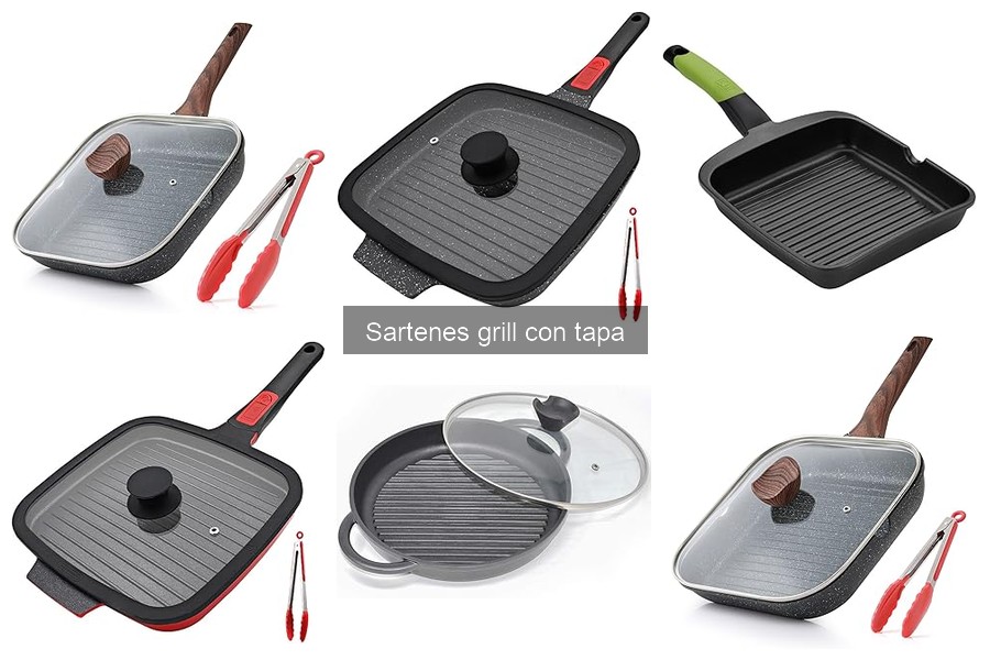 Mejores sartenes grill con tapa para asar pollo