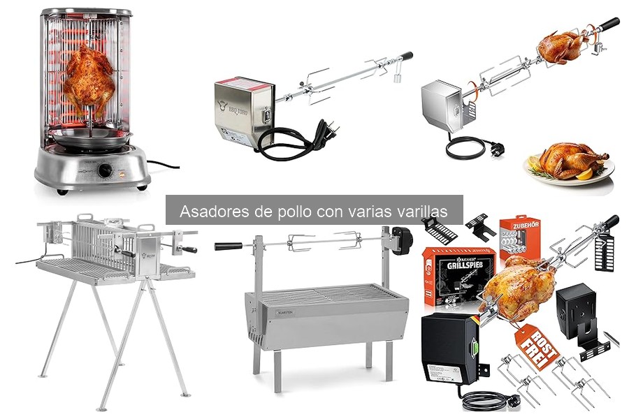 ¿Qué es un asador de pollo con varias varillas? Guía completa