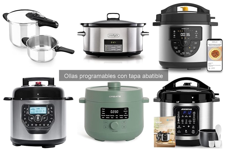 ¿Qué es una olla programable con tapa abatible?